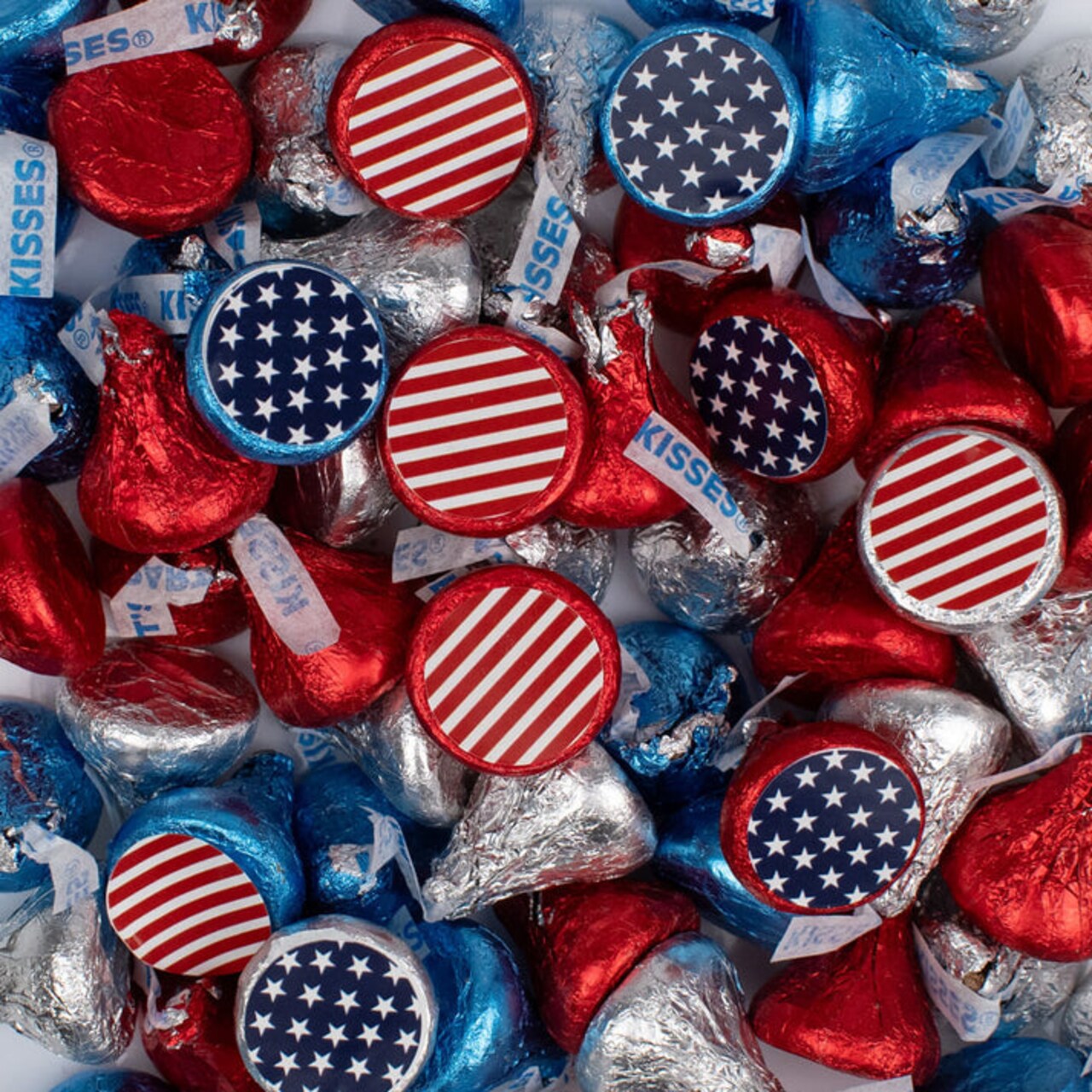 85 Pcs Patriotic Candy Hershey's Kisses Red White and Blue Flag Chocolate
